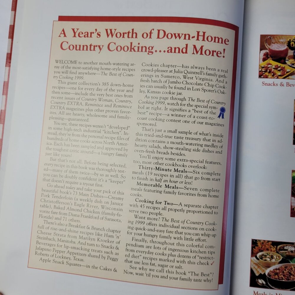 Vintage Best Country Cooking 1999 hardcover Taste Home Y2K cookbook 0898212561 - Picture 14 of 15